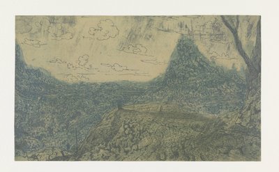 Mountain Landscape with a Crest (First Version) by Hercules Segers