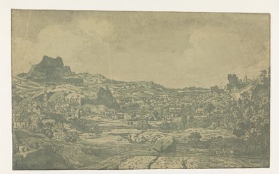 Valley with a River and a Town with Four Towers by Hercules Segers