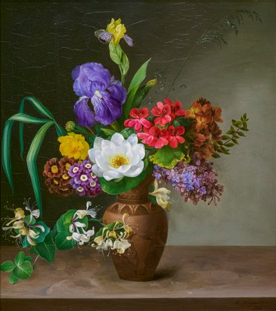 A Vase in the Greek Style with Iris, Lilac by Hermania Neergaard