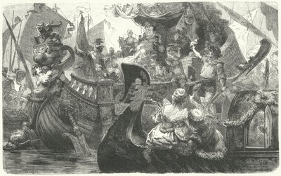 Catherine Cornaro Setting Sail from Venice to Become Queen of Cyprus, 1472 by Hermann Vogel