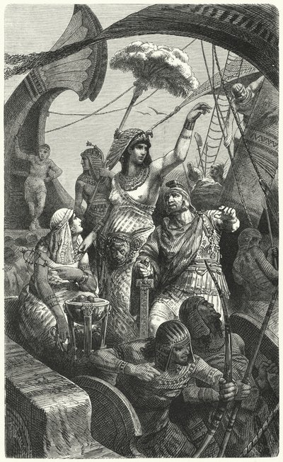 Cleopatra During the Battle of Actium, 31 BC by Hermann Vogel