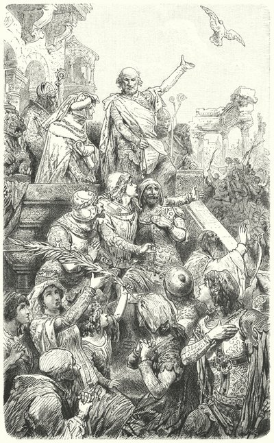 Cola di Rienzo Gives the People of Rome a New Constitution, 1347 by Hermann Vogel