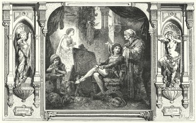 Dante Alighieri in the Studio of Giotto, 14th Century by Hermann Vogel