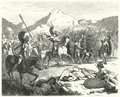 Epaminondas ordering the Theban army into battle by Hermann Vogel