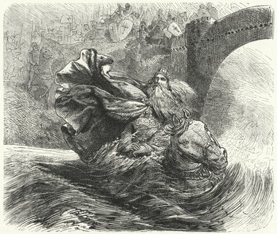 Frederick Barbarossa Drowning in the River Saleph on the Third Crusade, 1190 by Hermann Vogel