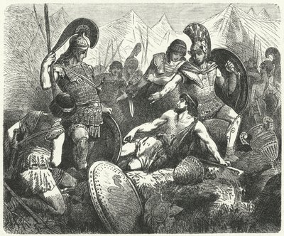 Sacrificial death of Codrus, King of Athens by Hermann Vogel