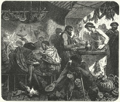 Scene in a Tavern in Ancient Rome by Hermann Vogel