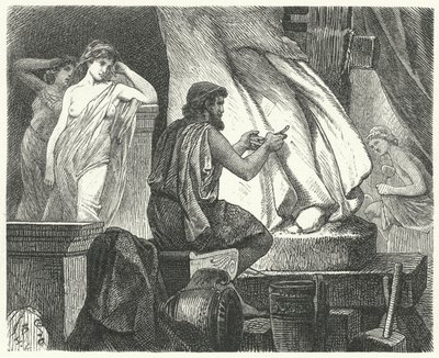 The studio of the Athenian sculptor Praxiteles by Hermann Vogel