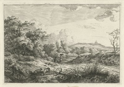 Landscape with Shepherd and Woman by Hermanus Fock