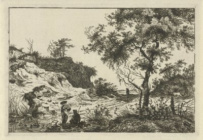 Landscape with Woman with Hat by Hermanus Fock