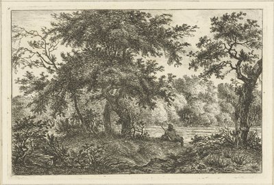 Resting Man in Forest by Hermanus Fock