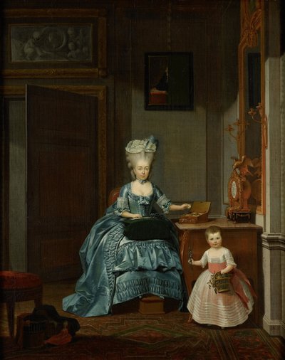 Susanna van Collen née Mogge and Her Daughter by Hermanus Numan