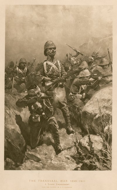 A Sharp Engagement: Battle During the Boer War by Hermanus Willem (after) Koekkoek