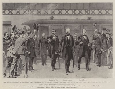 The Boer Generals in Holland, the Reception of Generals Delarey, De Wet, and Botha at the Station, Amsterdam by Hermanus Willem Koekkoek