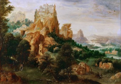 Landscape with the Parable of the Good Samaritan by Herri met de (c.1510 p.1550) Bles