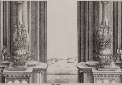 The Middle Section of the Entryway to the Central Portal, the Columns Decorated by Sirens by Hieronymus Andreae