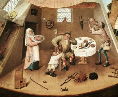 Seven deadly sins: greedy (detail) by Hieronymus Bosch