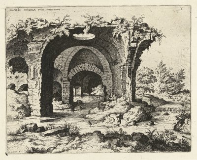 View of a Ruin in Rome by Hieronymus Cock