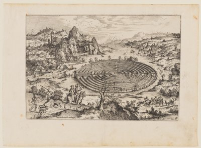The Cretan Labyrinth, from Landscapes with Biblical and Mythological Scenes by Hieronymus Cock