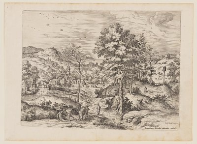 The Good Samaritan, from Landscapes with Biblical and Mythological Scenes by Hieronymus Cock