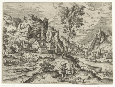 Tobias and the angel (Landscapes with biblical and mythological scenes) by Hieronymus Cock