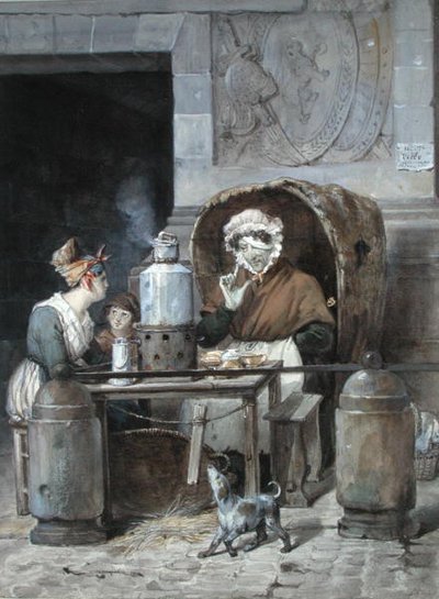 Coffee Seller on the Corner of Porte Saint-Denis, 1830 by Hippolyte Adam
