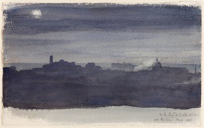 View of Rome at Night by Hippolyte Flandrin