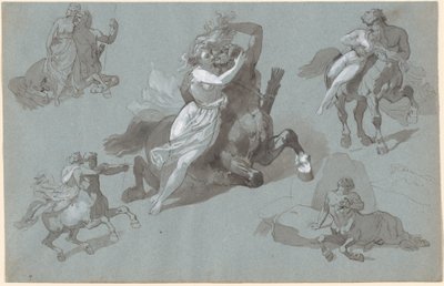Nessus and Dejanira in Four Poses, and the Dying Nessus by Hippolyte Lalaisse