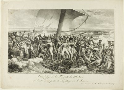 Shipwreck of the Frigate Medusa. Revolt of Some of the Crew on the Raft by Hippolyte Lecomte