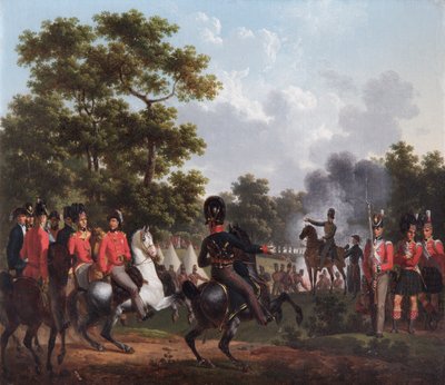 The Duke of Wellington Visiting the Outposts at Soignies by Hippolyte Lecomte