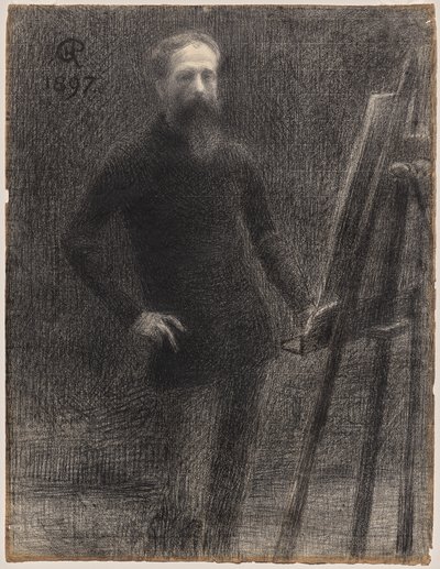 Self-Portrait at Easel by Hippolyte Petitjean