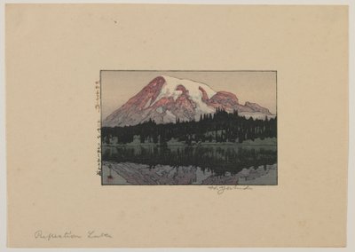 Reflection Lake on Mount Rainier, Showa Era by Hiroshi Yoshida