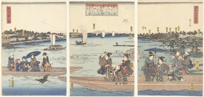 Ferries on the Sumida River, Famous Views of the Eastern Capital by Hiroshige (I) , Utagawa