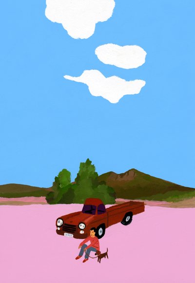 Drive with the dog in a pickup truck by Hiroyuki Izutsu