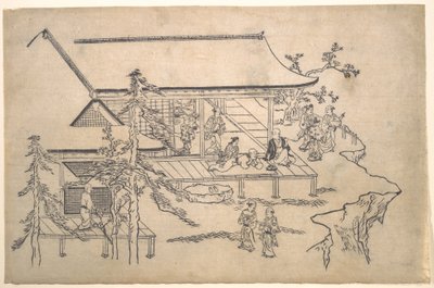 Flower-Viewing Scene by Hishikawa Moronobu