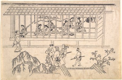 The Sixth Scene from Scenes of the Pleasure Quarter at Yoshiwara in Edo by Hishikawa Moronobu