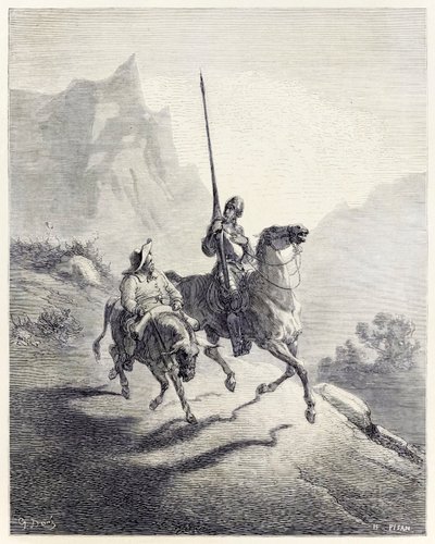 Don Quixote and Sancho Setting Out from Don Quixote by Miguel de Cervantes by Héliodore Joseph Pisan