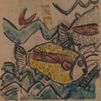 Fish Design for a Ceramic Plate, ca. 1930-1939 by Holcha Krake
