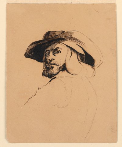 Head of a Man in the Style of Frans Hals by Homer Dodge Martin