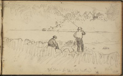 Two Men Fishing by Homer Dodge Martin