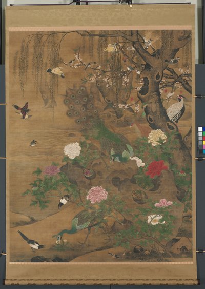 Birds Gather under the Spring Willow by Hong Yin