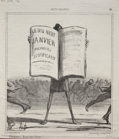 Actualities (No. 41): Electors, in my arms!... by Honoré Daumier