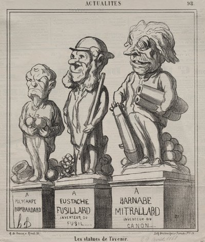 Actualities plate 98: Statues of the future by Honoré Daumier