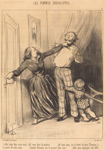 Ah! you are my husband, ah! you are the master... by Honoré Daumier