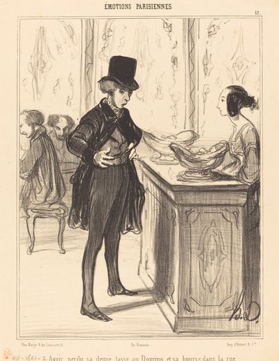 Having Lost His Demitasse at Domino and His Purse in the Street by Honoré Daumier
