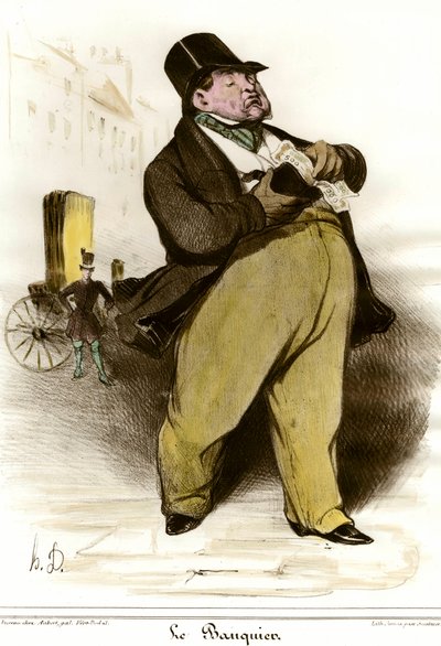 Cartoon of Banker Drawing by Honore Daumier from The Charivari 1835. Private collection by Honoré Daumier