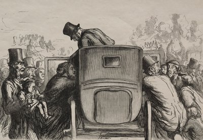 Exposition Universelle: The Foreigner Finds All Facilities to Return to His Hotel by Honoré Daumier