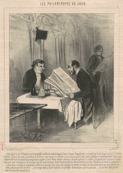 Yesterday in Saint-Honoré Street ... an old man by Honoré Daumier