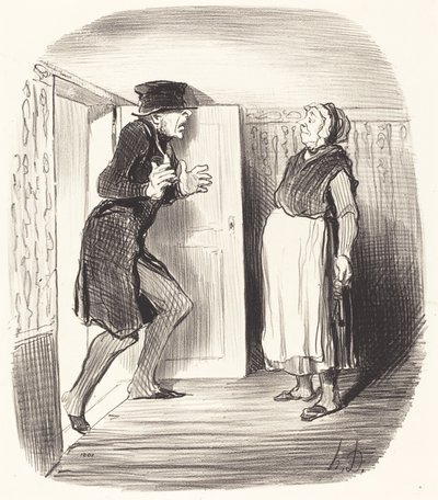 Inconvenience of Visiting an Attic Without Precaution by Honoré Daumier