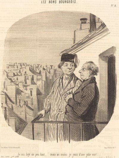 I am lodged a bit high... but... I enjoy a nice view! by Honoré Daumier